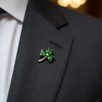 Irish Forever Shamrock Lapel Pin in Sterling Silver
