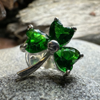 Irish Forever Shamrock Lapel Pin in Sterling Silver