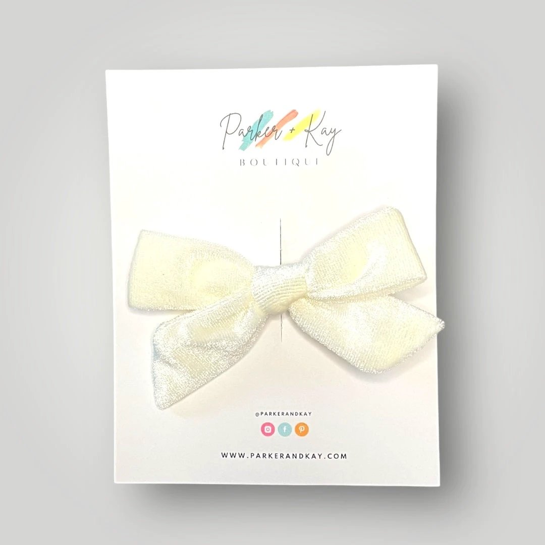 Velour Hair Bow | Clip, Headband, or Pigtail Clips by Parker + Kay Creative