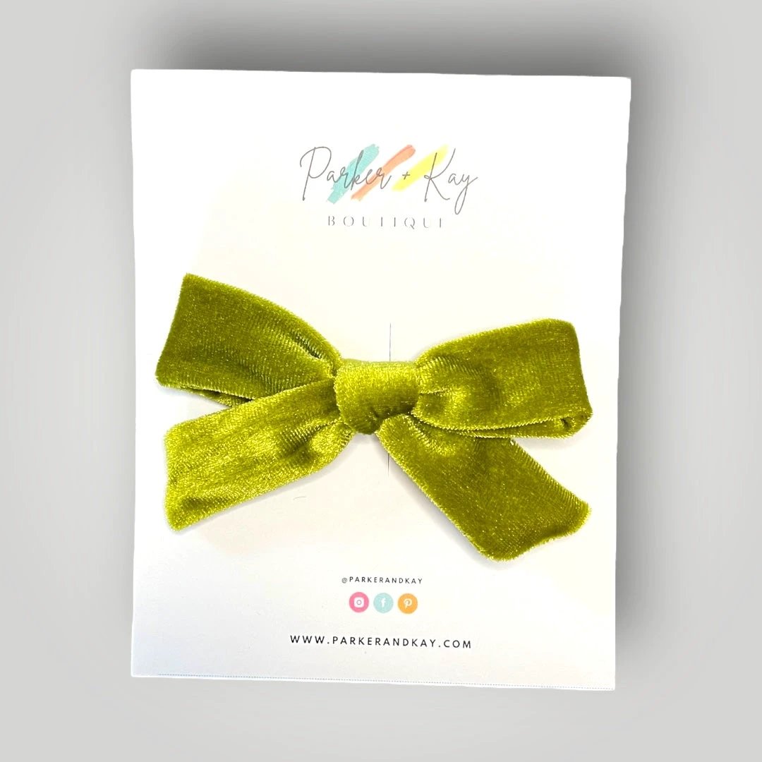 Velour Hair Bow | Clip, Headband, or Pigtail Clips by Parker + Kay Creative