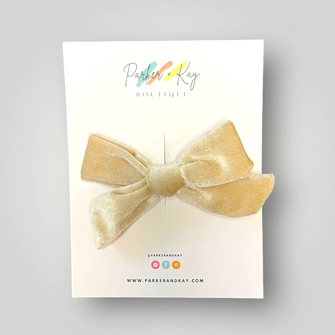 Velour Hair Bow | Clip, Headband, or Pigtail Clips by Parker + Kay Creative