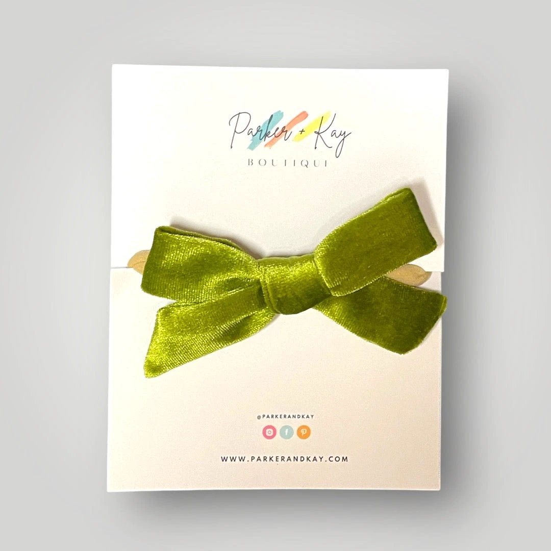 Velour Hair Bow | Clip, Headband, or Pigtail Clips by Parker + Kay Creative