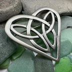 Everheart Celtic Heart Brooch in Pewter