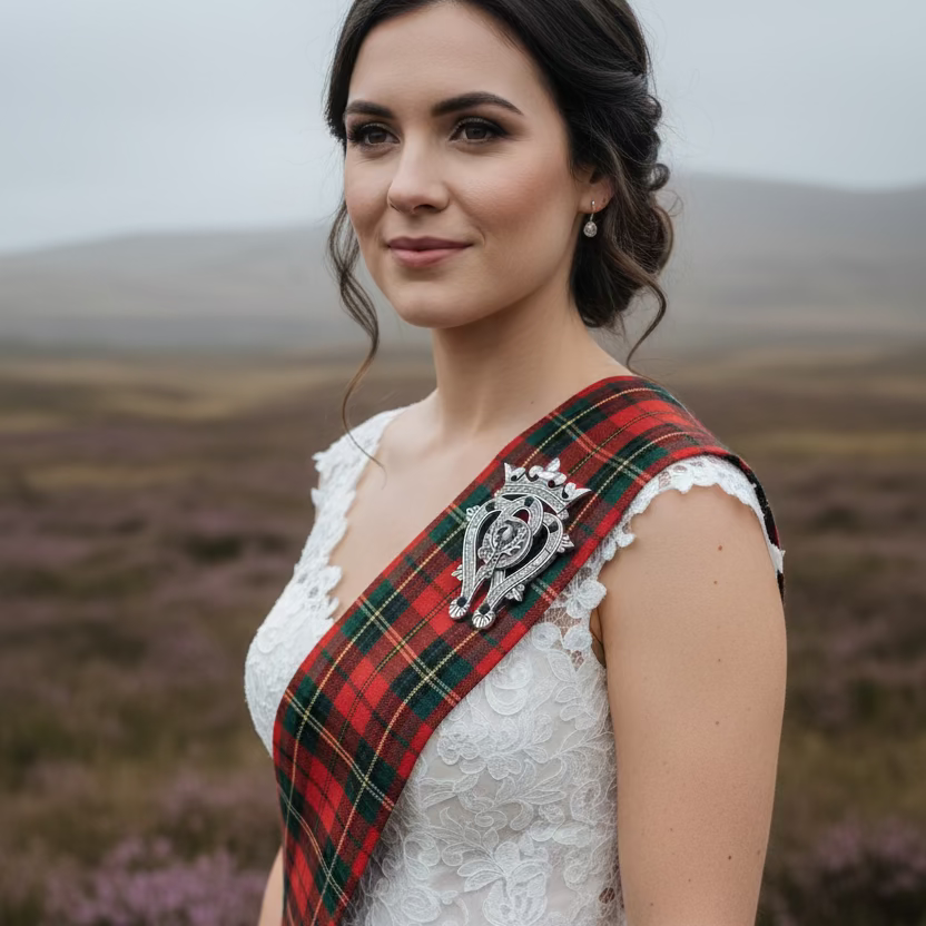Highland Luckenbooth Plaid Pin - Handmade in Scotland