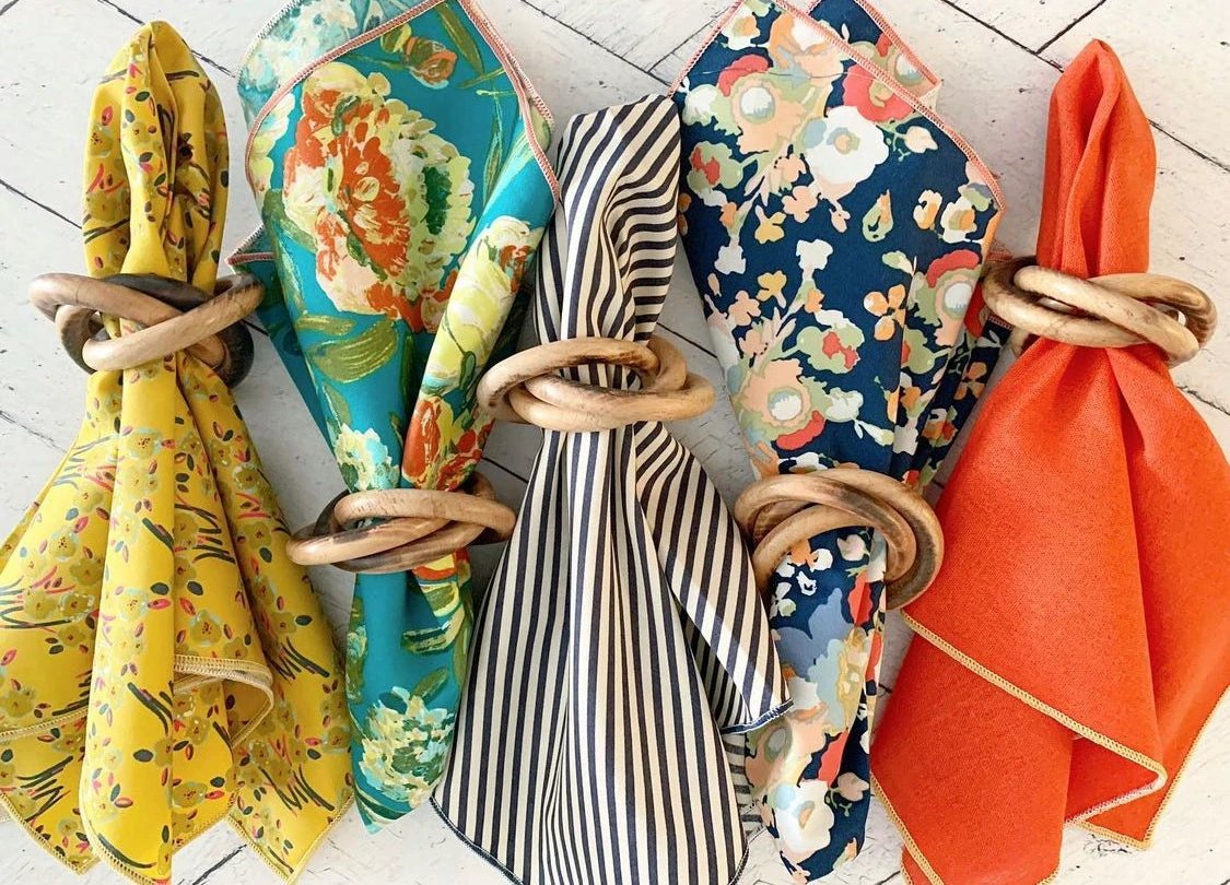 Wood Bangles Napkin Rings, set of four by Dot and Army