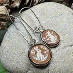 Spring Blossom Rabbit Art Earrings
