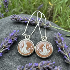 Spring Blossom Rabbit Art Earrings