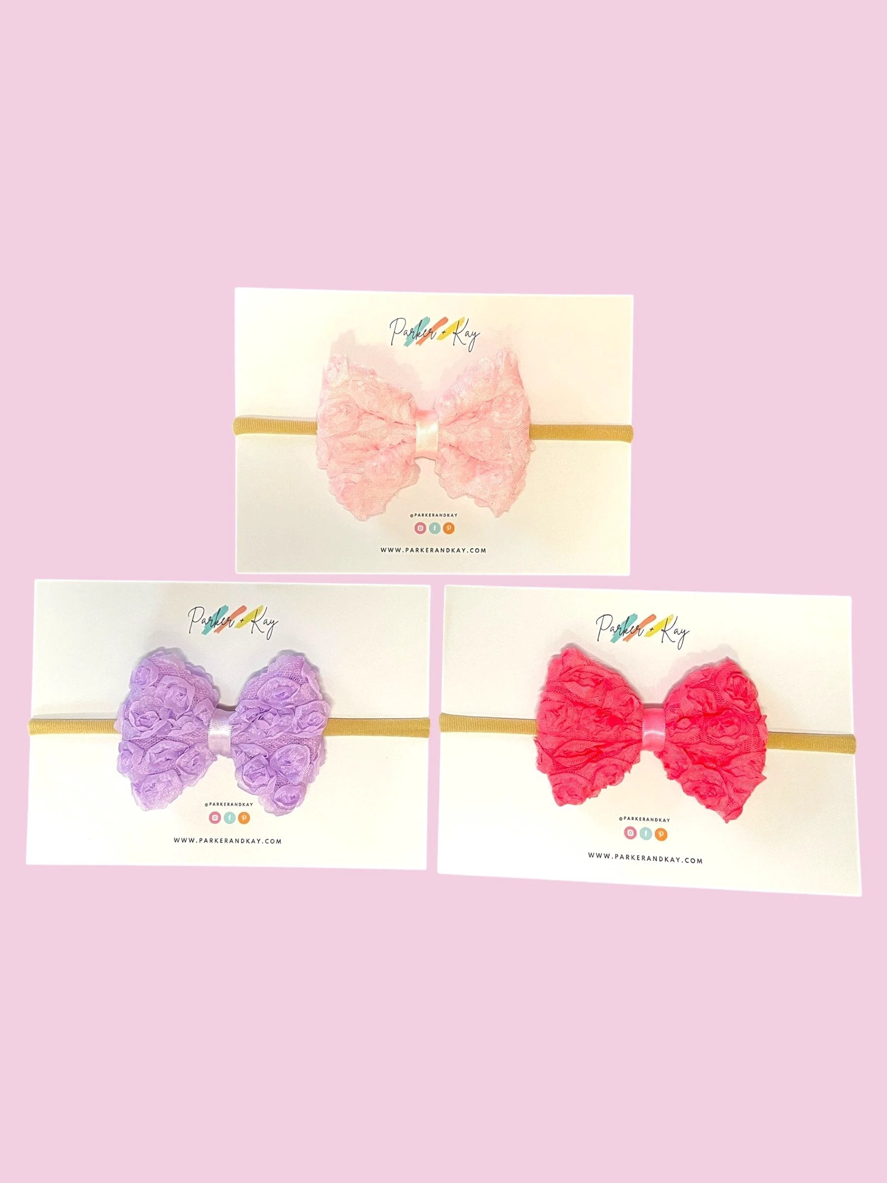 Shabby Rose Baby Headband by Parker + Kay Creative