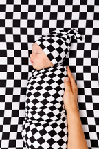 Race Black Checkered Knotted Hat