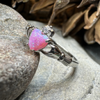 Glencora Pink Opal Claddagh Ring