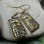 Kissing Couple Viking Bronze Earrings - Bronze Historical Reproduction Jewelry