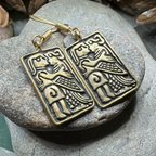 Kissing Couple Viking Bronze Earrings - Bronze Historical Reproduction Jewelry