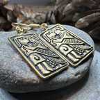 Kissing Couple Viking Bronze Earrings - Bronze Historical Reproduction Jewelry