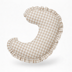 Haven Beige Gingham Ruffle Nursing Pillow Cover