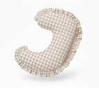 Haven Beige Gingham Ruffle Nursing Pillow Cover
