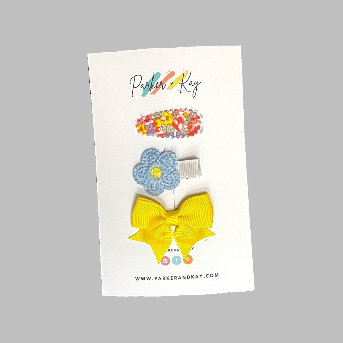 Baby 3-Piece Hair Clips Variety Set by Parker + Kay Creative