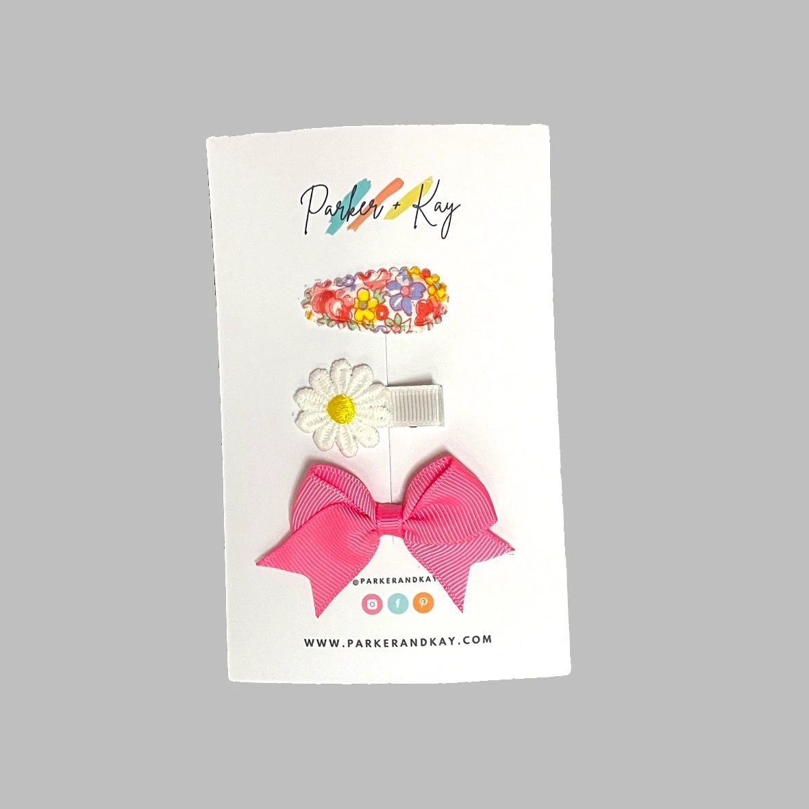 Baby 3-Piece Hair Clips Variety Set by Parker + Kay Creative