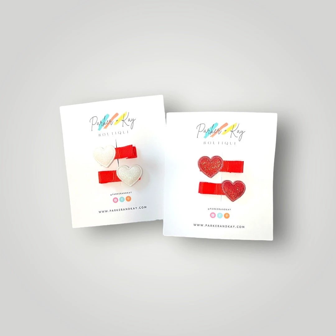 Little Heart Hair Clips by Parker + Kay Creative
