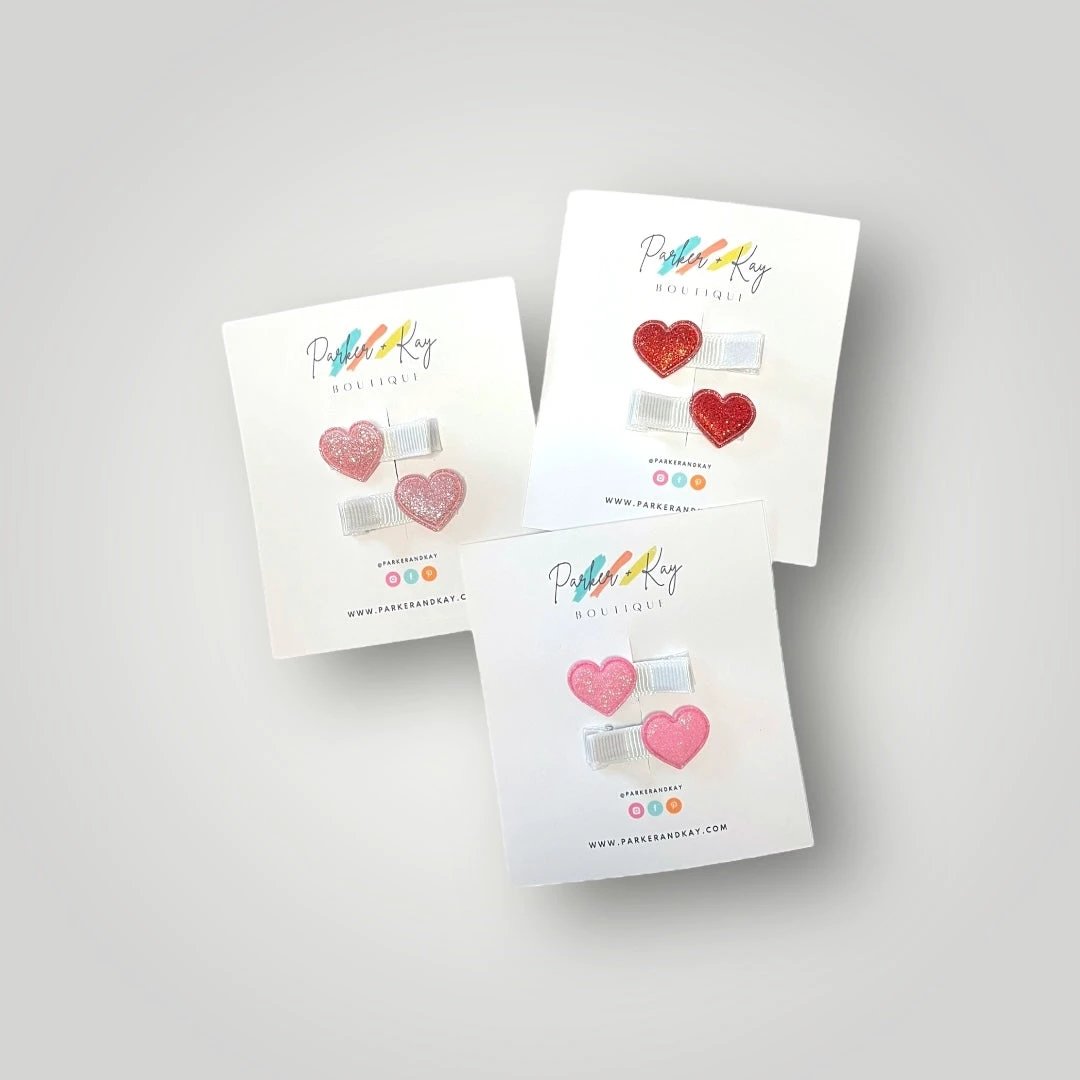 Little Heart Hair Clips by Parker + Kay Creative