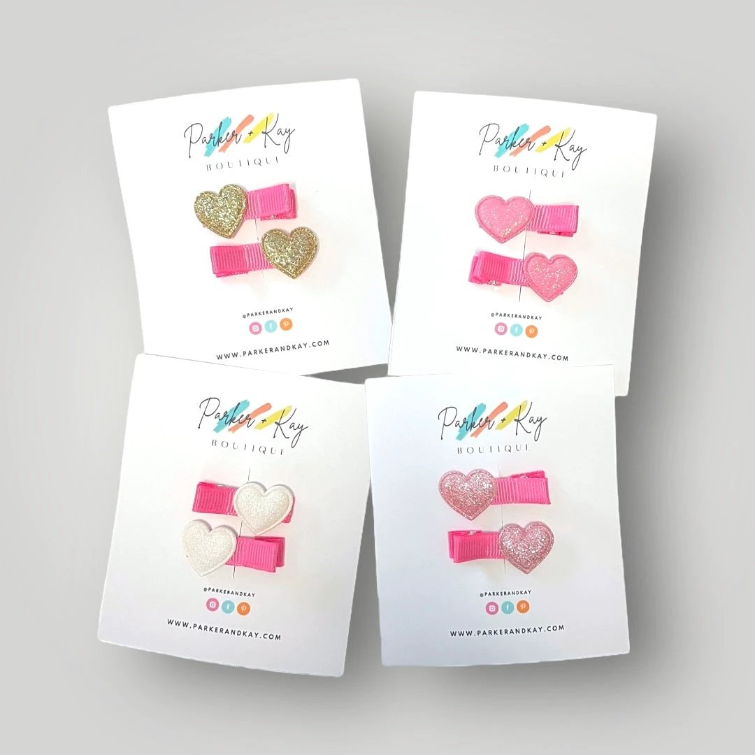 Little Heart Hair Clips by Parker + Kay Creative