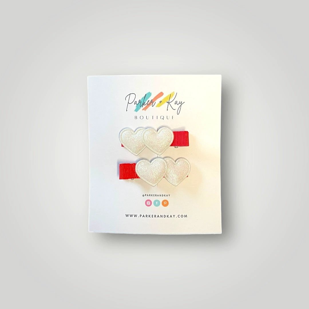 Little Heart Hair Clips by Parker + Kay Creative