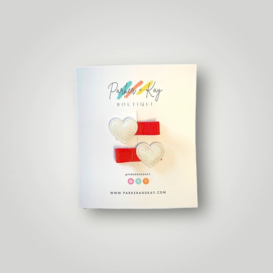 Little Heart Hair Clips by Parker + Kay Creative