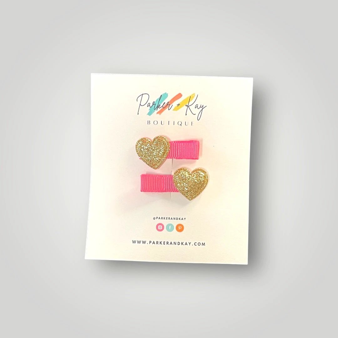Little Heart Hair Clips by Parker + Kay Creative