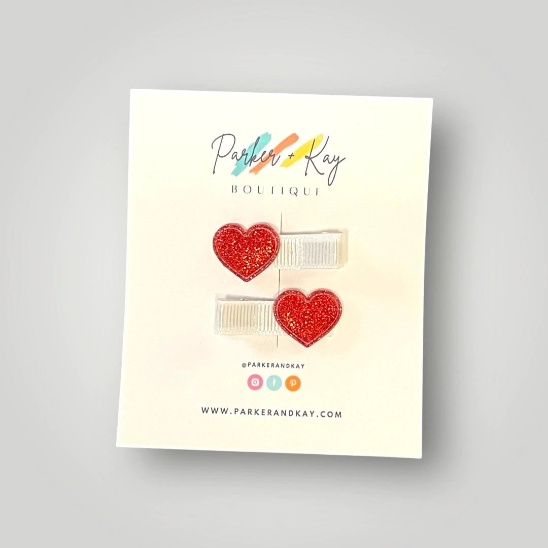 Little Heart Hair Clips by Parker + Kay Creative