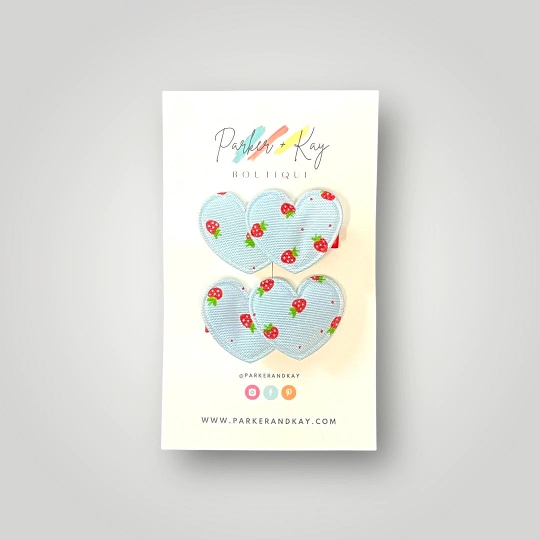 Strawberry Heart Hair Clips by Parker + Kay Creative
