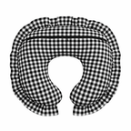 Black White Gingham Ruffle Nursing Pillow Cover