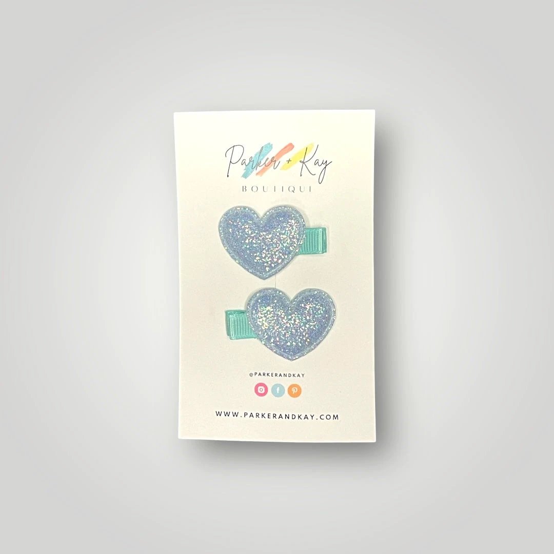 Sparkling Heart Hair Clips by Parker + Kay Creative