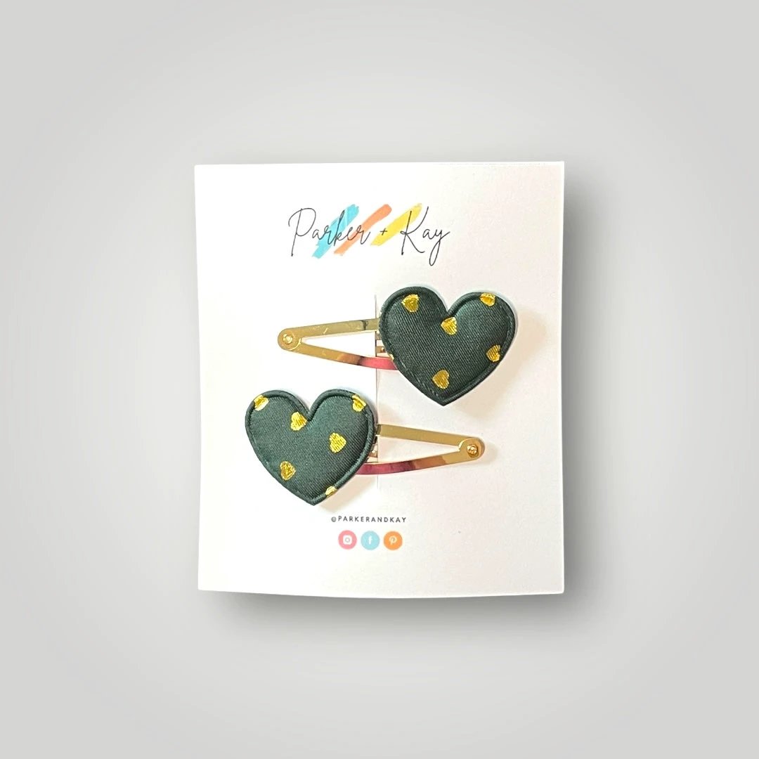 Gold Hearts Hair Clips by Parker + Kay Creative