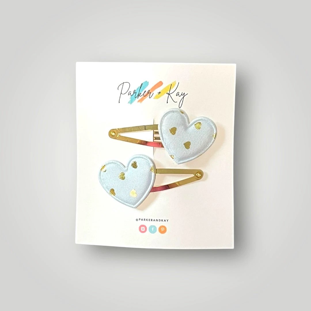 Gold Hearts Hair Clips by Parker + Kay Creative