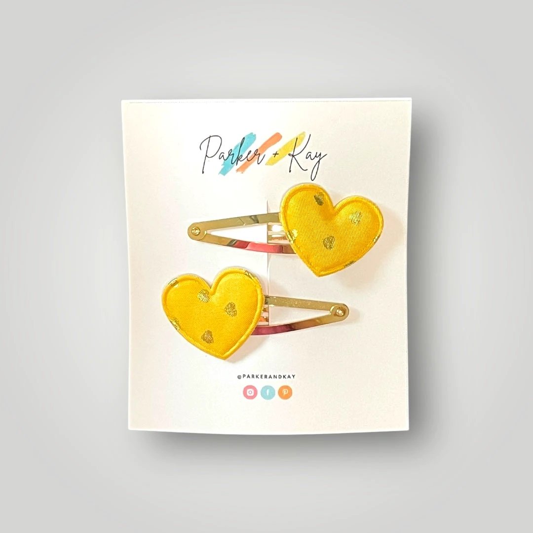 Gold Hearts Hair Clips by Parker + Kay Creative
