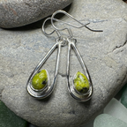 Connemara Marble Irish Sliabh Earrings in Sterling Silver