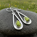 Connemara Marble Irish Sliabh Earrings in Sterling Silver