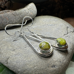 Connemara Marble Irish Sliabh Earrings in Sterling Silver