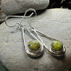 Connemara Marble Irish Sliabh Earrings in Sterling Silver