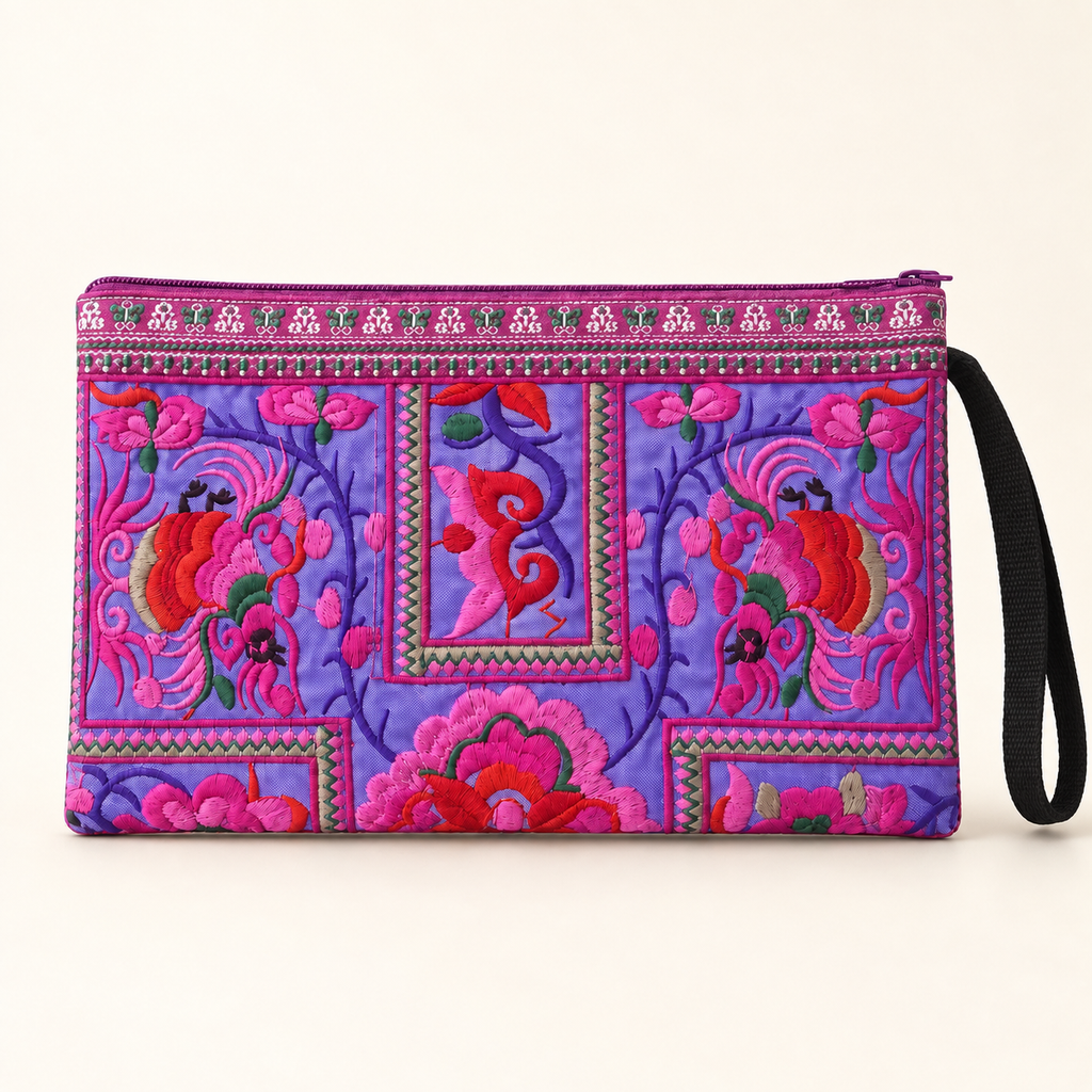 Sarita Hmong Embroidered Wristlet - Thailand