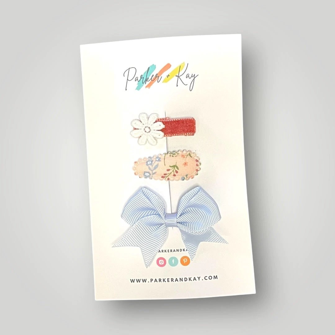Baby 3-Piece Hair Clips Variety Set by Parker + Kay Creative