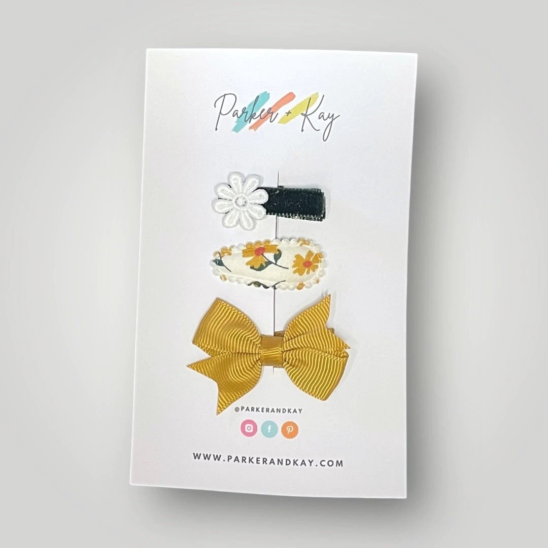 Baby 3-Piece Hair Clips Variety Set by Parker + Kay Creative