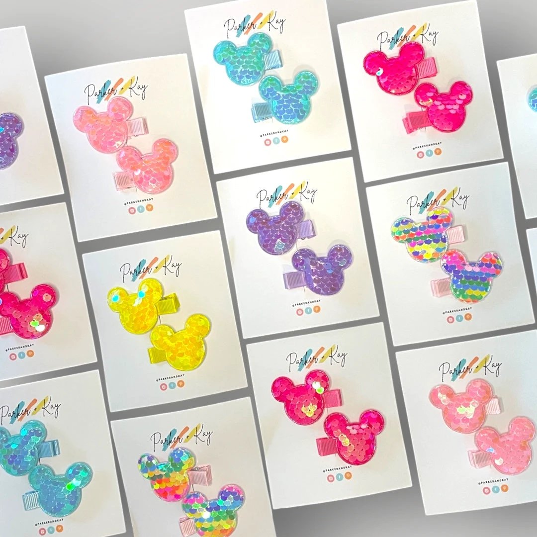 Sequin Mouse Hair Clips by Parker + Kay Creative
