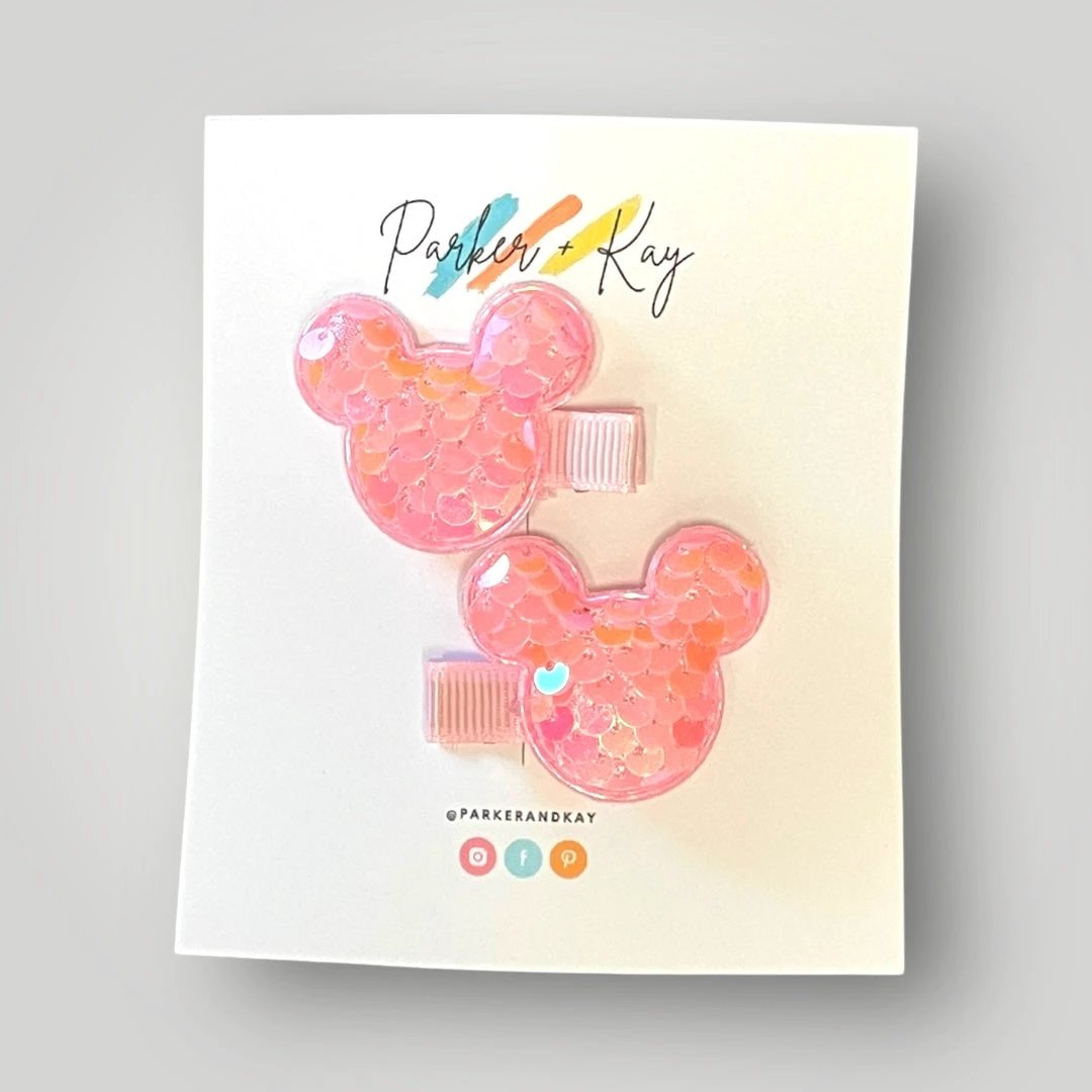 Sequin Mouse Hair Clips by Parker + Kay Creative