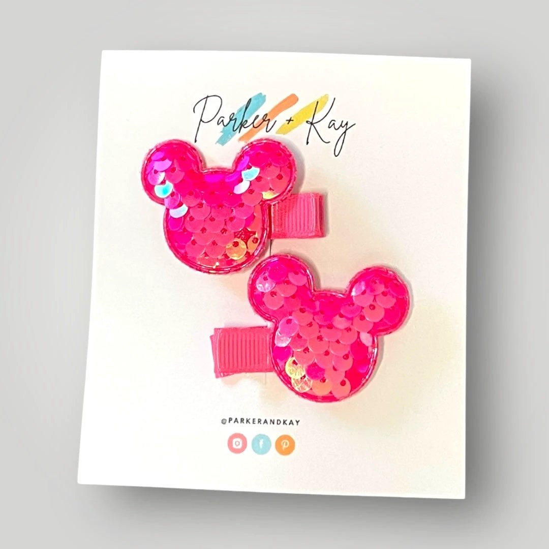 Sequin Mouse Hair Clips by Parker + Kay Creative