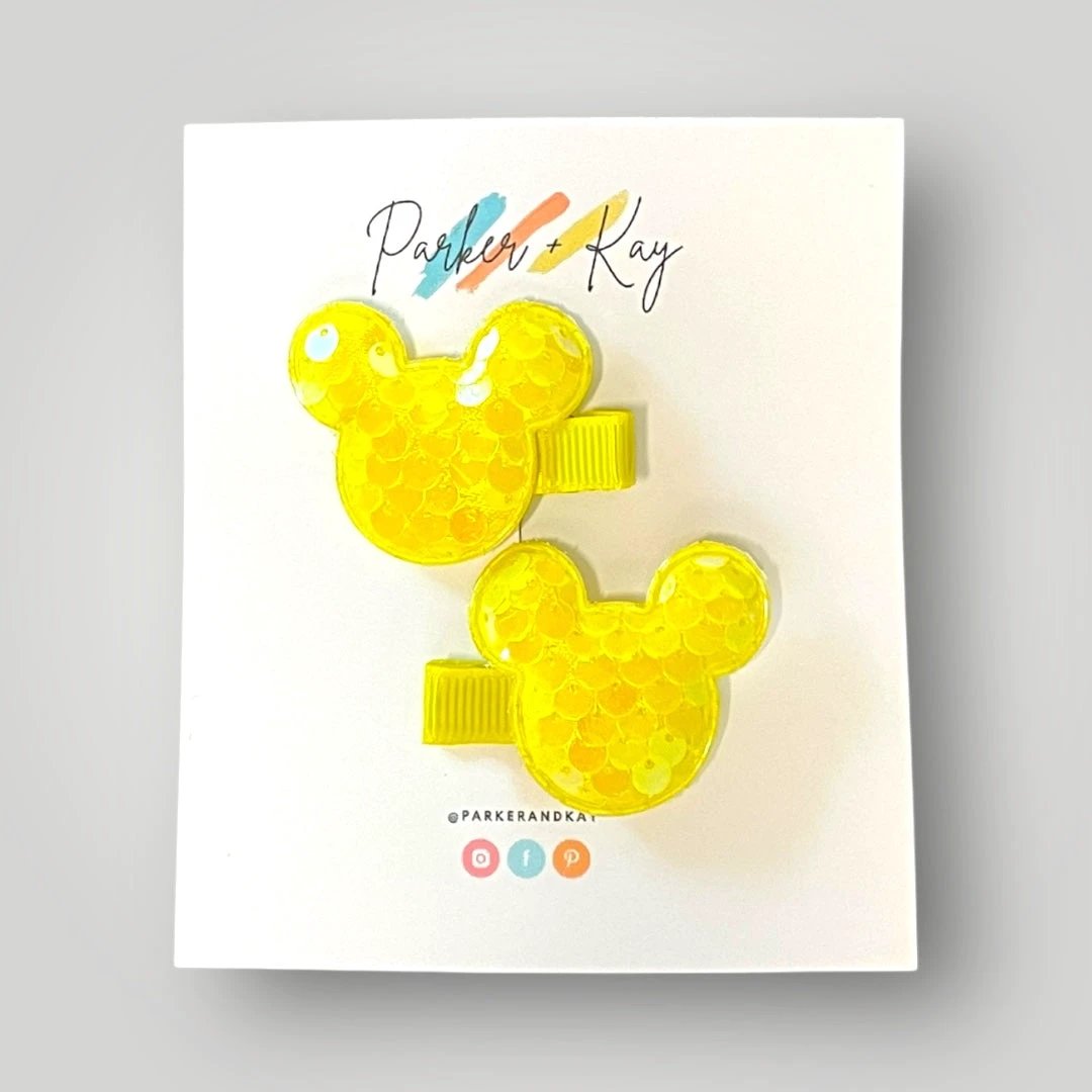 Sequin Mouse Hair Clips by Parker + Kay Creative