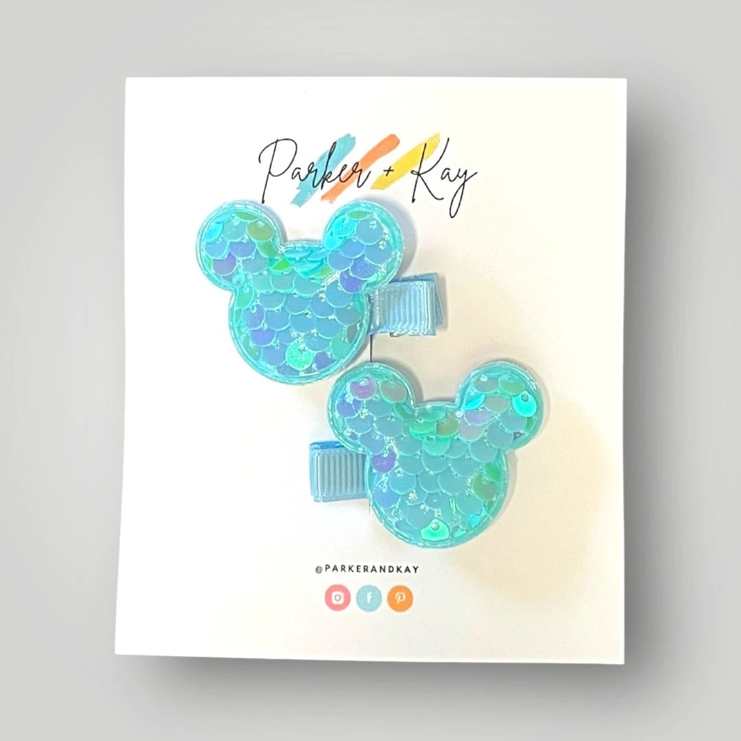 Sequin Mouse Hair Clips by Parker + Kay Creative
