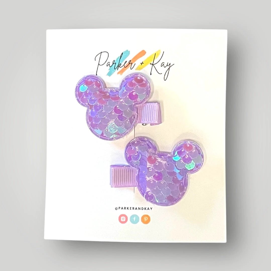 Sequin Mouse Hair Clips by Parker + Kay Creative
