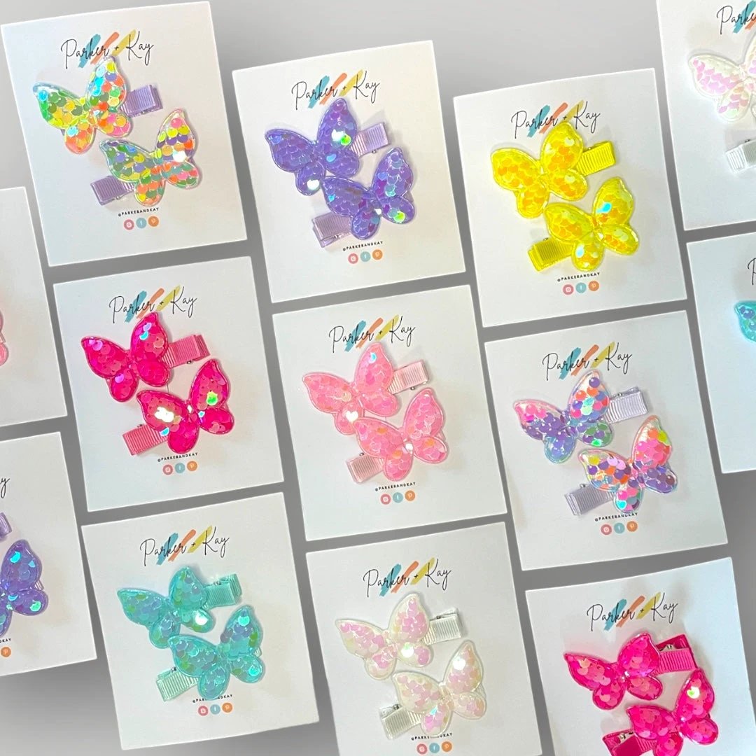 Sequin Butterfly Hair Clips by Parker + Kay Creative