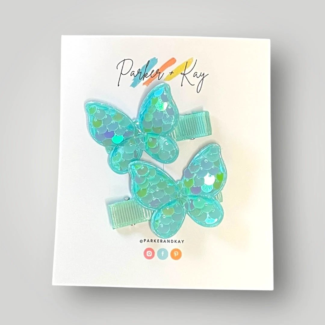 Sequin Butterfly Hair Clips by Parker + Kay Creative