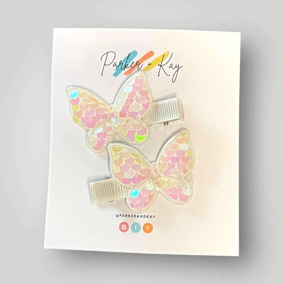 Sequin Butterfly Hair Clips by Parker + Kay Creative